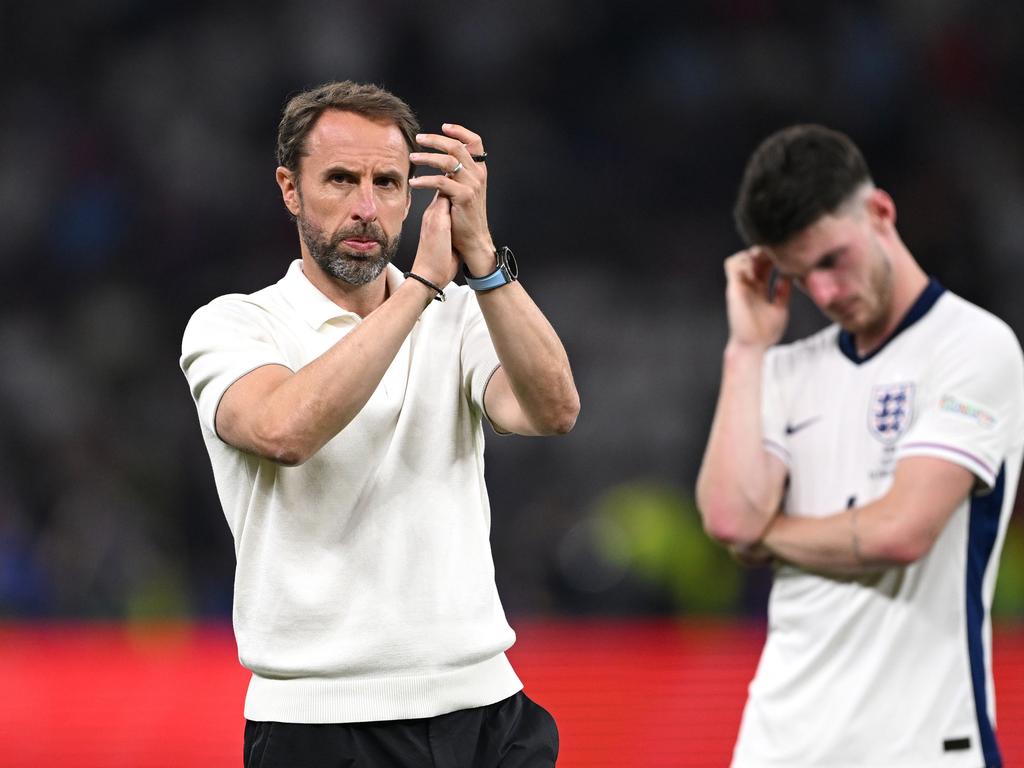 Southgate applauds fans after the team's defeat in the Euro final match between Spain and England. (Photo by Stu Forster/Getty Images)