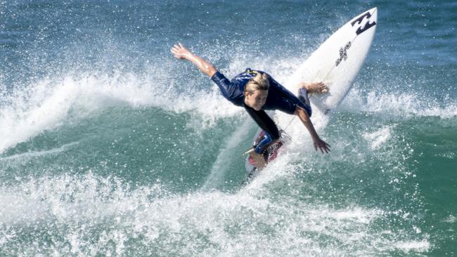 Coff Harbour's Will Martin in action at the 2023 Oz Grom Open at Lennox Head on July 7. Picture: Ethan Smith