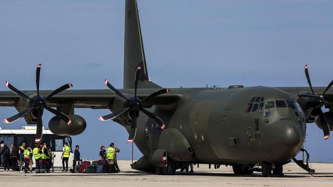 The engineers specialise at maintaining C-130J-30 Hercules airlifters. Picture: Christina Assi/ AFP