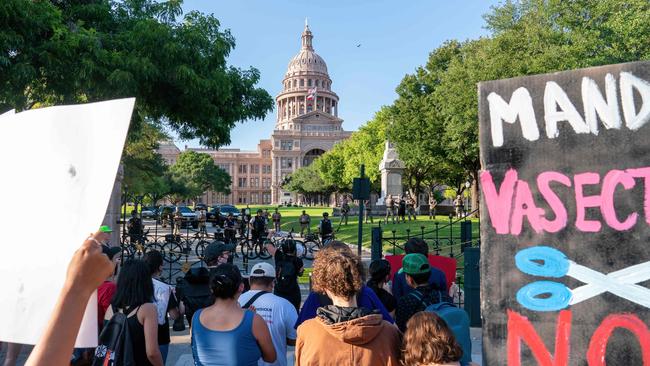 Abortion rights demonstrators gather near the State Capitol in Austin, Texas. The Roe V Wade decision galvanised sweeping protests across the United States. Picture: Suzanne Cordeiro / AFP