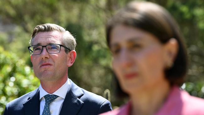 NSW Treasurer Dominic Perrottet with Premier Gladys Berejiklian. Picture: NCA NewsWire/Joel Carrett