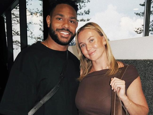 Hamiso Tabuai-Fidow with his girlfriend Jaime Chapman. Picture: Instagram