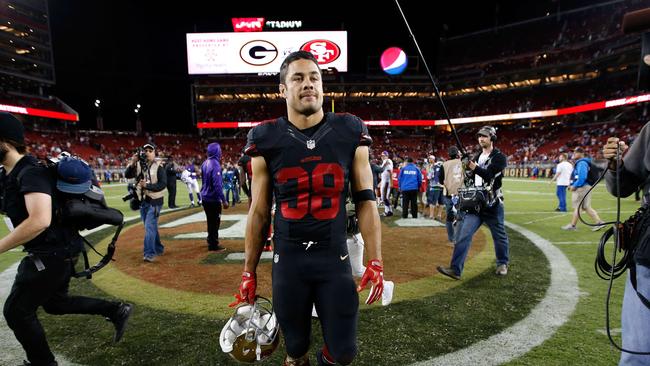 SANTA CLARA, CA - SEPTEMBER 14: Jarryd Hayne #38 of the San Francisco 49ers walks off the field after the 49ers beat the Minnesota Vikings in their NFL game at Levi's Stadium on September 14, 2015 in Santa Clara, California. Ezra Shaw/Getty Images/AFP == FOR NEWSPAPERS, INTERNET, TELCOS & TELEVISION USE ONLY ==