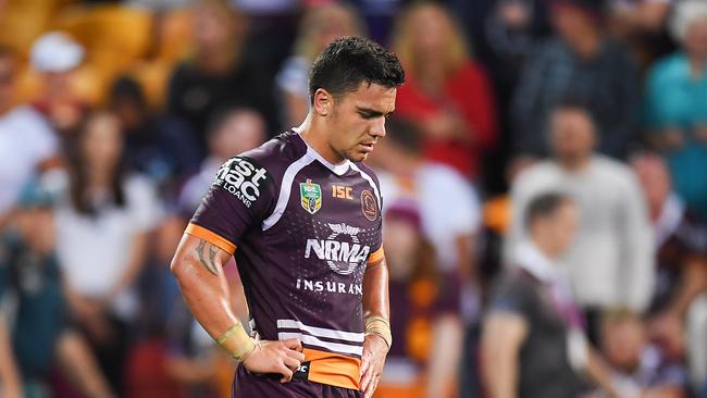 Kodi Nikorima could be forced into a utility role with the Broncos. Picture: Albert Perez/Getty Images