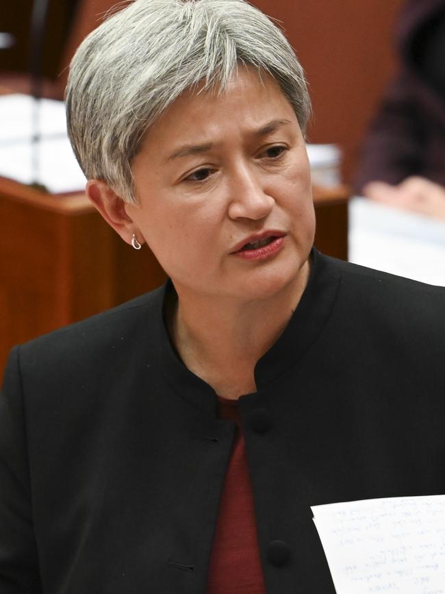 The government’s Senate Leader Penny Wong deflected the question, and asked why the Coalition had no acted on the claims. Picture: NewsWire/ Martin Ollman