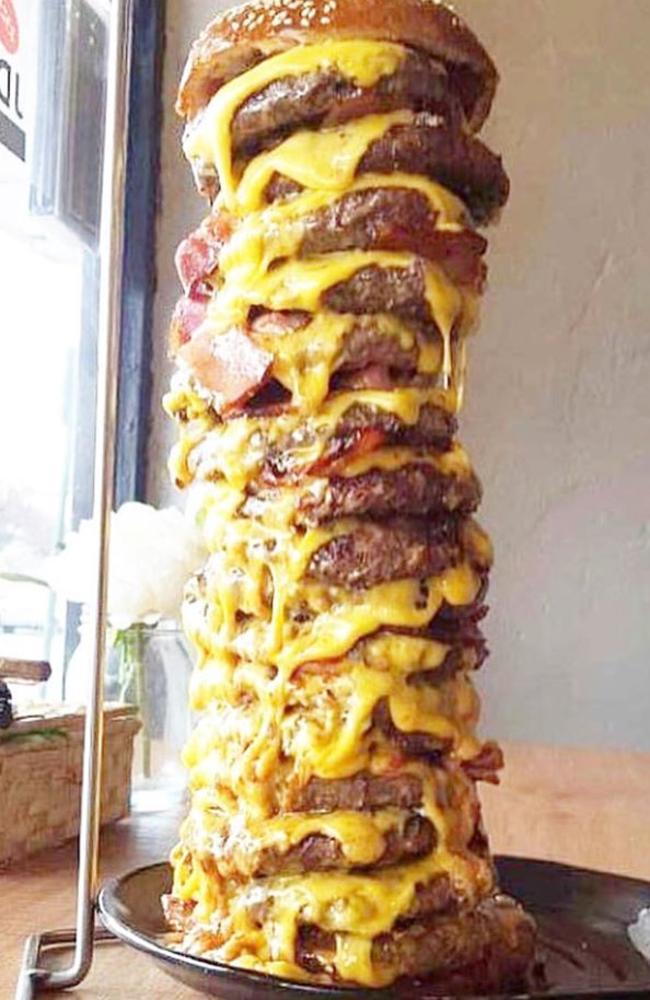 Lord. What 16 layers of burger looks like at JD’s.