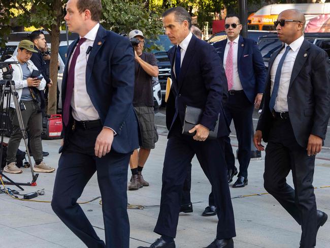 Hunter Biden (C), son of US President Joe Biden, arrives at court for his trail on tax evasion in Los Angeles, California. Picture: AFP