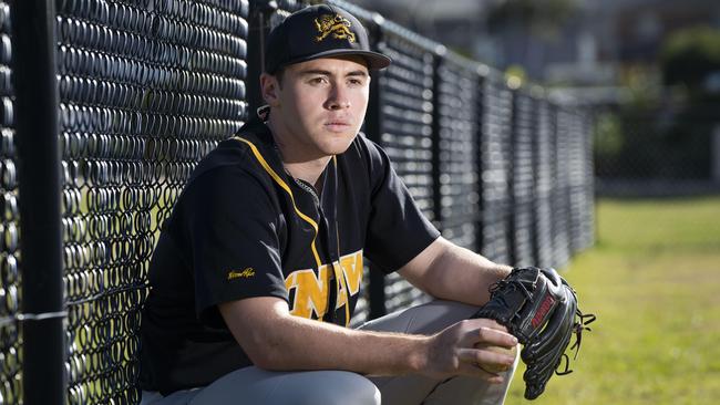 Mitch Driver at Chifley baseball fields. Picture: Matthew Vasilescu