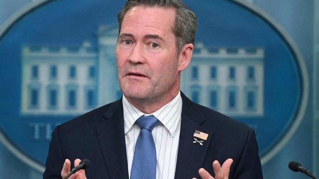 Mr Waltz speaking to reporters in the White House briefing room. Picture: Jim Watson/AFP