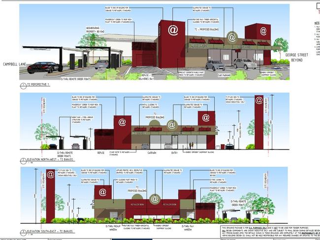 Plans for the Banjo's bakery cafe drive-thru.