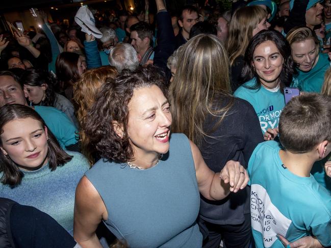 Monique Ryan celebrates at the Auburn Hotel. Picture: Sam Tabone/Getty Images