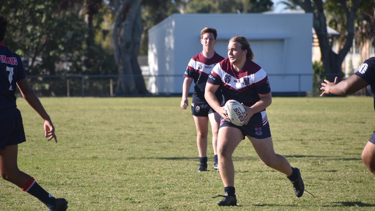 Jesse Wallace in the Mackay State High School's round five clash with Emmaus College in the Aaron Payne Cup, July 28, 2021. Picture: Matthew Forrest