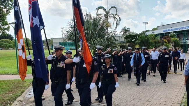 The Guard of Honour during Garry Smith's remembrance of service in honour of his passing.