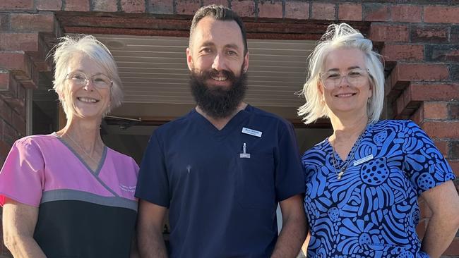 Cygnet Family Practice owner Kerrie Duggan, left, community paramedic Ben Smith and nurse practitioner Samantha Beattie. Pic: Supplied.