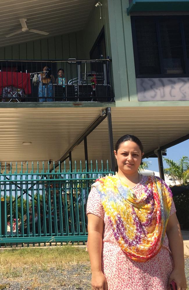 Afrin Syeda outside her three-bedroom elevated home in Bellamack on the outskirts of Darwin. Picture: NT News