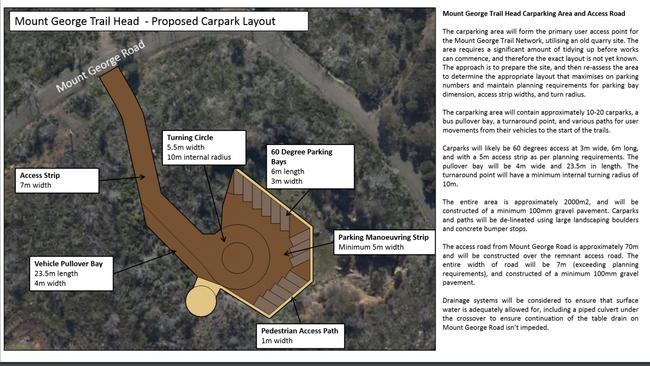 The Mount George Trail Head Carparking Area proposal