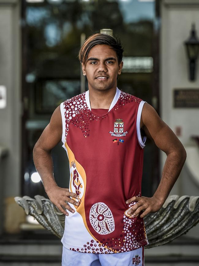 Prince Alfred College youngster Isaiah Dudley. Picture: AAP/Roy VanDerVegt