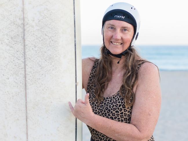 After suffering a brain injury from a car crash Leanne Whitehouse was determined to get back in the surf - now she's competing. Picture: Hannah Jessup