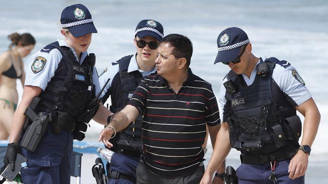 Police arrested the man at Bronte Beach on Australia Day. Picture: NewsWire / Damian Shaw