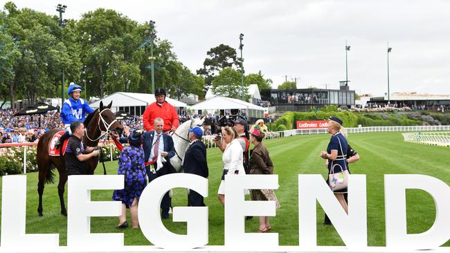 No doubting who is the legend! Hugh Bowman and Winx with the winning connections.