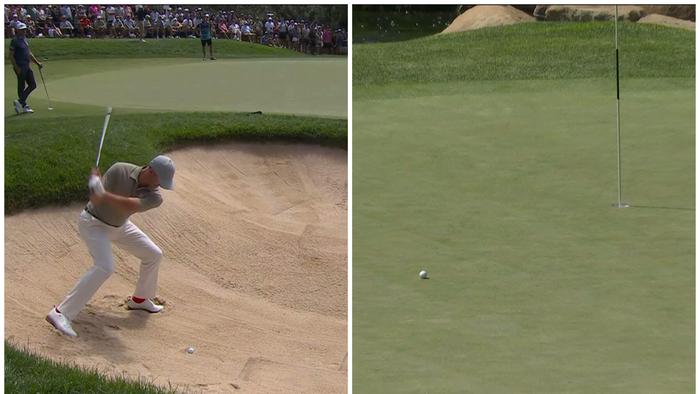 Adam Scott's stunning bunker shot in runner-up finish