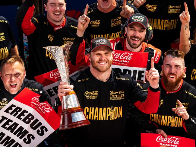 ADELAIDE, AUSTRALIA - NOVEMBER 26: Brodie Kostecki driver of the #99 Coca-Cola Racing Chevrolet Camaro ZL1 during the VAILO Adelaide 500, part of the 2023 Supercars Championship Series at Adelaide Street Circuit, on November 26, 2023 in Adelaide, Australia. (Photo by Daniel Kalisz/Getty Images)