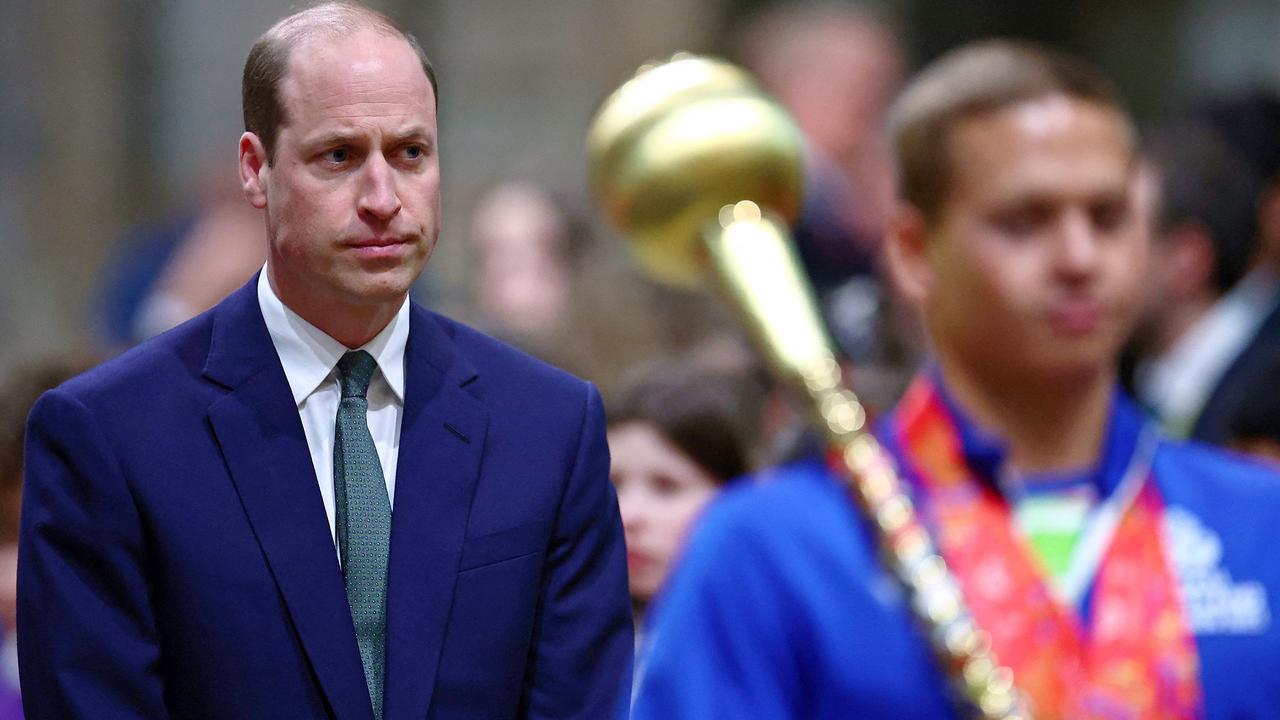 Prince William appears with a worried expression as he arrives for the annual Commonwealth Day service at Westminster Abbey amid ongoing rumours over his wife’s health. Picture: Henry Nicholls/AFP