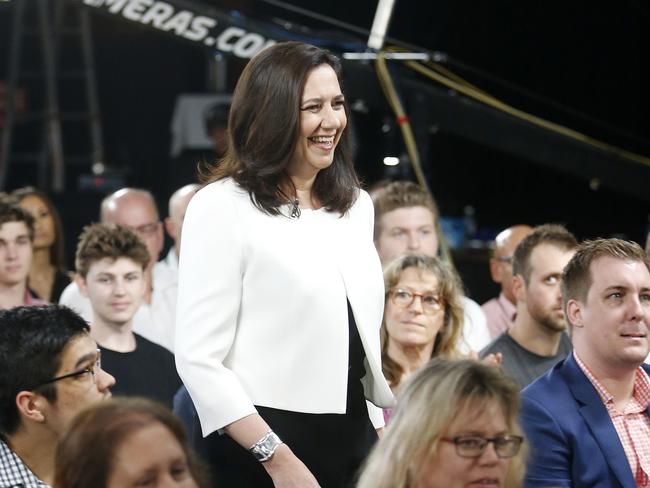 Premier Annastacia Palaszczuk among the people at the Sky News/<i>Courier-Mail</i> People’s Forum. Picture: Josh Woning/AAP