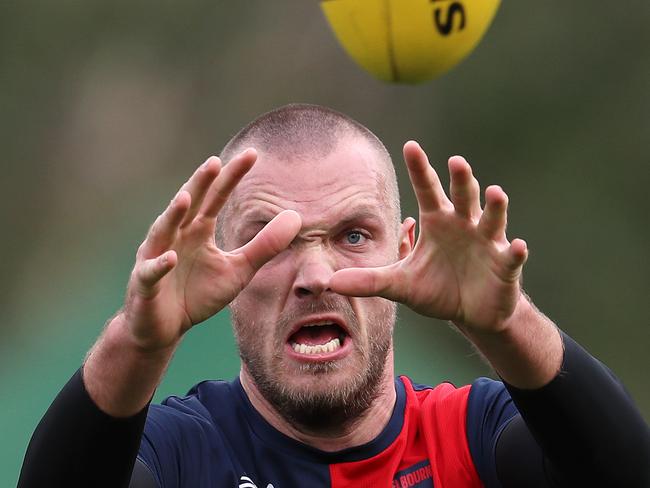Melbourne footy training at Gosch's Paddock. Max Gawn  . Pic: Michael Klein