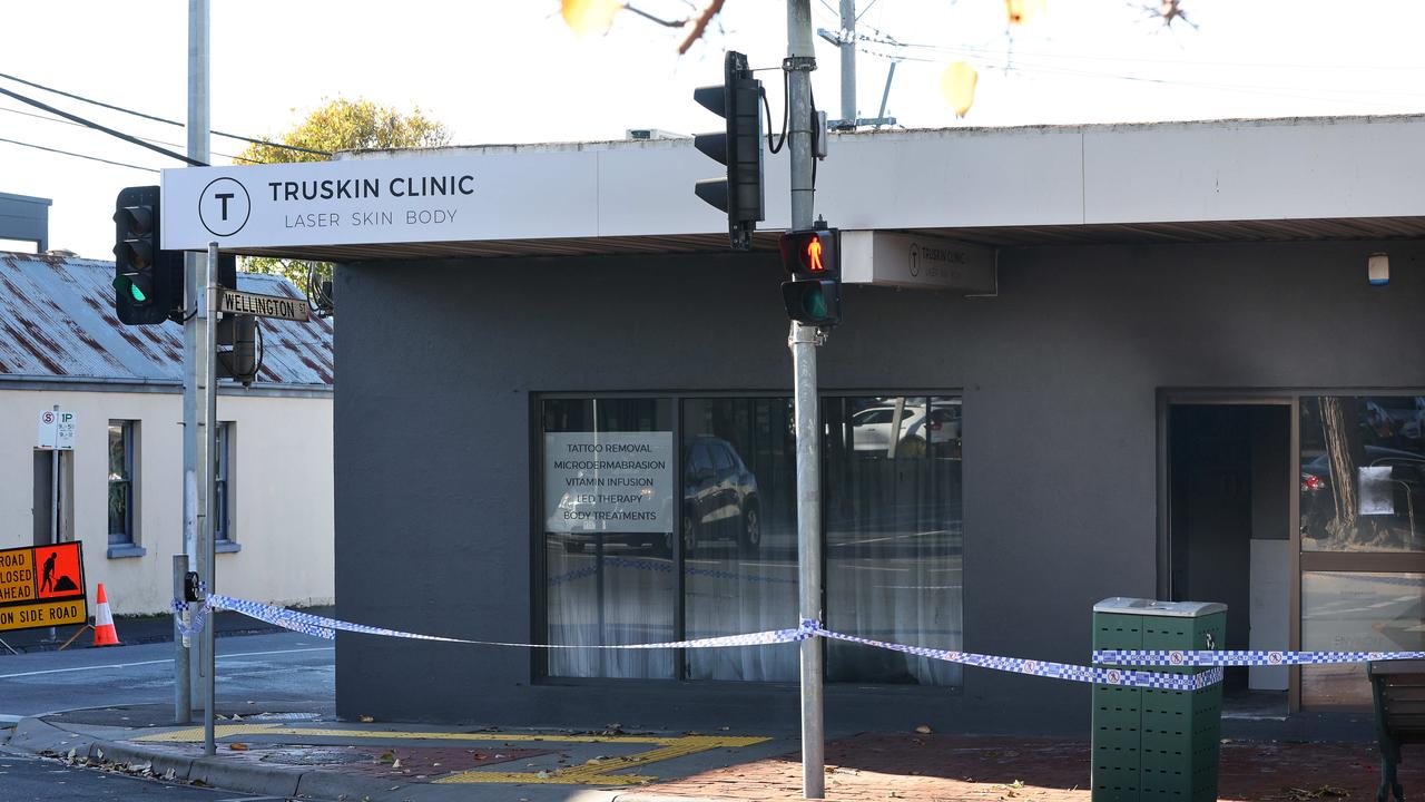 Truskin Clinic at 102 Pakington St in Geelong West after the blaze caused significant damage to the building. Picture: Alison Wynd