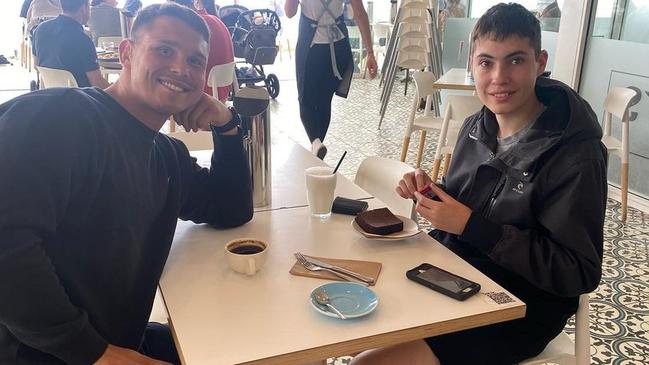 Steve Dresler with What Ability participant Ben enjoying a coffee. Picture: Supplied