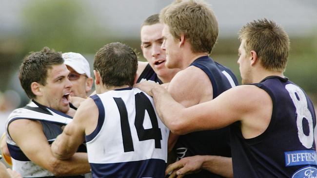 Flashback to 2007: Tempers flare in a typically hard-fought Chelsea and Edithvale-Aspendale contest.