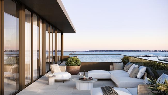 Penthouse apartments are priced from $4m to $6m, among the most expensive in Geelong.