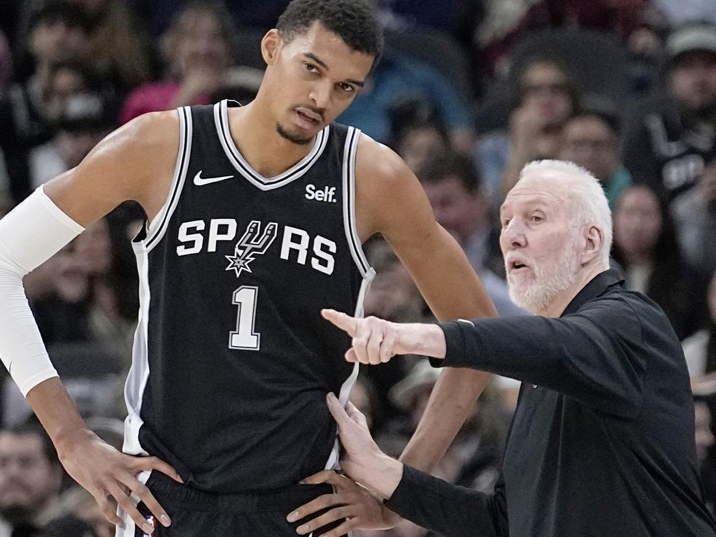 Wembanyama lavished praise on Popovich. Picture: AP Photo/Eric Gay