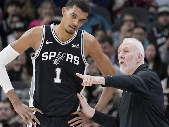 Wembanyama lavished praise on Popovich. Picture: AP Photo/Eric Gay