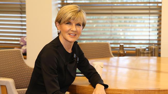 Foreign Affairs Minister Julie Bishop meeting with Frances Adamson the New Secretary of the Department of Foreign Affairs and Trade at Parliament House in Canberra. Picture Kym Smith