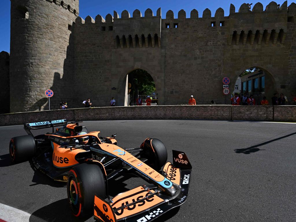 McLaren's Australian driver Daniel Ricciardo is off the pace in Baku City. Picture: Ozan Kose/AFP