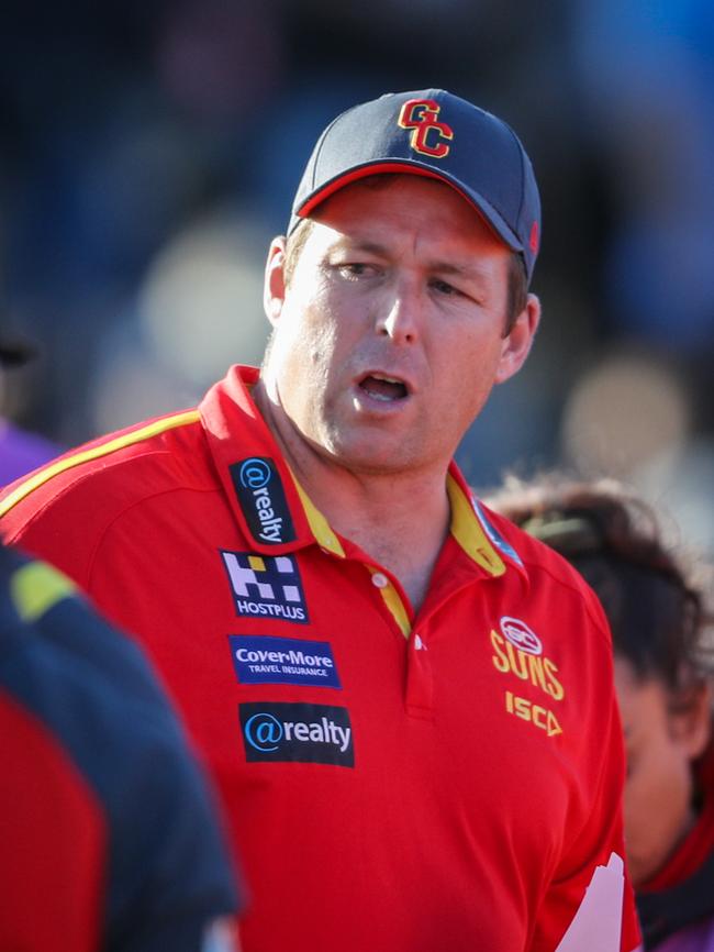 Gold Coast coach Stuart Dew. The Suns beat West Coast on Saturday night.