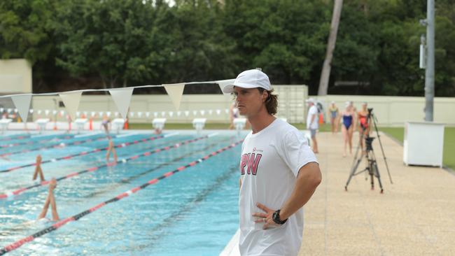 St Peters Western swimming coach Dean Boxall.                            Pic Mark Cranitch.