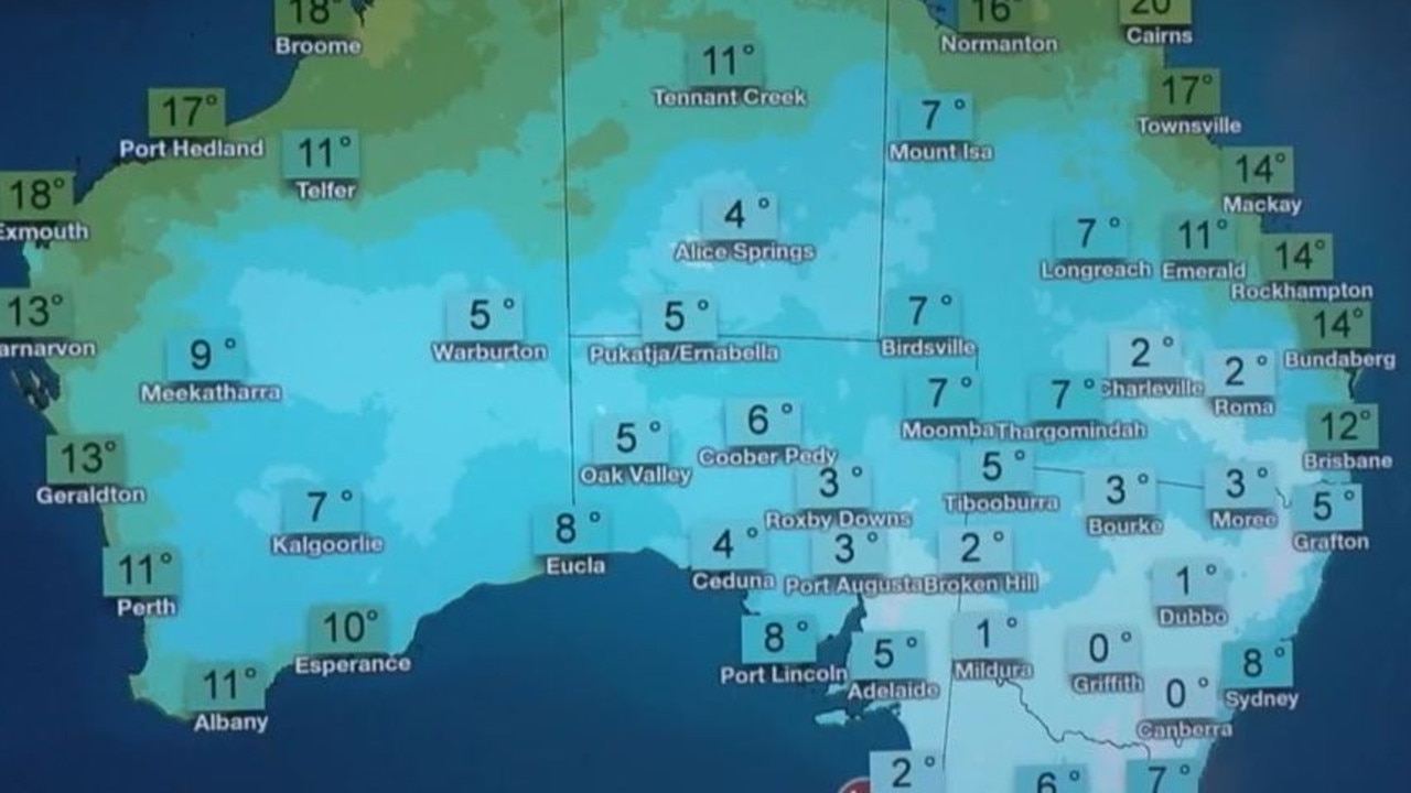 Temperatures forecast for the weekend. Picture: Bureau of Meteorology