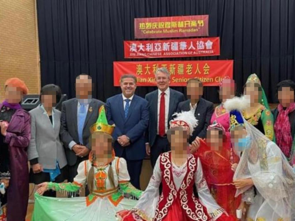 The picture from the Facebook page of City of Greater Dandenong Mayor Cr Jim Memeti, which shows Shadow Attorney-General, Cr Memeti, and Chinese community members celebrating Eid.