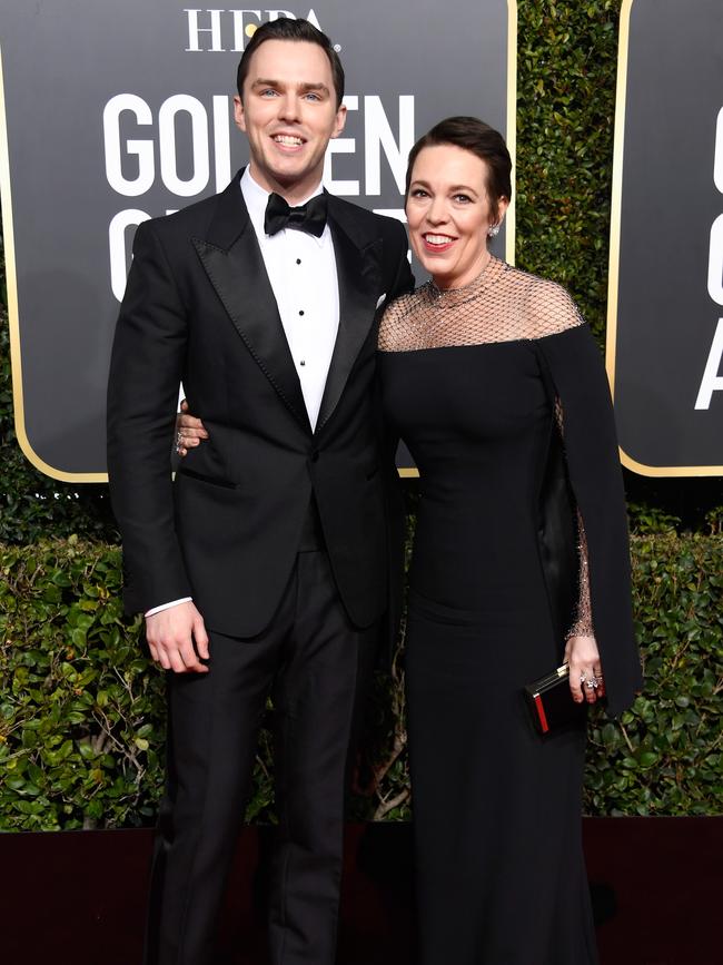 Nicholas Hoult and Olivia Colman. Picture: Getty