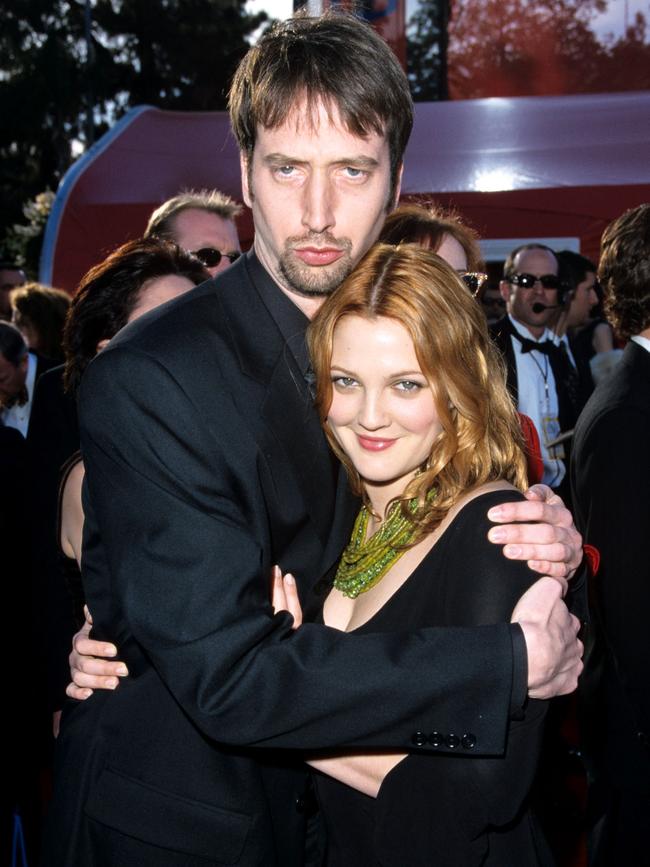 Tom Green and Drew Barrymore at the Oscars in 2000. Picture: Getty
