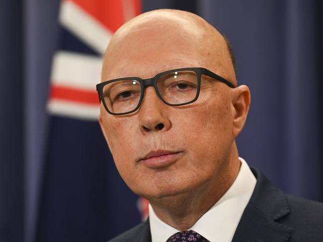 CANBERRA, AUSTRALIA, NewsWire Photos. JULY 31, 2023: The Leader of the Opposition Peter Dutton holds a press conference at Parliament House in Canberra. Picture: NCA NewsWire / Martin Ollman