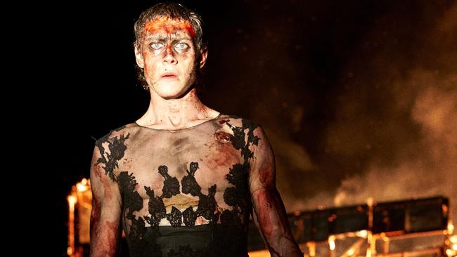 George MacKay as Ned Kelly in <i>True History of the Kelly Gang</i>.