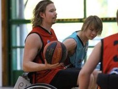 Ansett star Matty Hunt has been playing wheelchair basketball at Marrara. Picture: Matty Hunt.