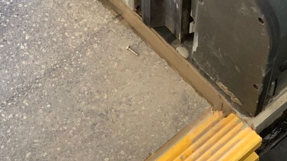 A passenger took this photo of a screw loose when the Metro service stopped along the northwest line last week. Photo: Twitter