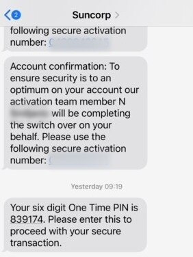 Another of the false confirmation texts