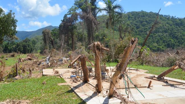 All that is left of the home of missing community member Ray Dark at Degarra. Picture: Bronwyn Farr