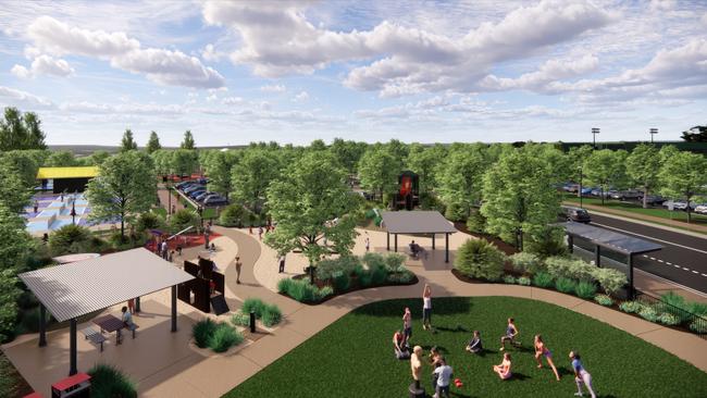 The master plan includes new sporting infrastructure and open space, as well as a playground and community recreation facilities. Picture: RRC